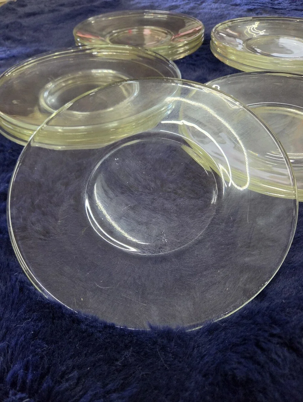 VTG Arcoroc France Classique Heavy Clear Glass 8” Salad Luncheon Plates Set of 4